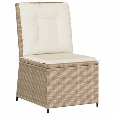 vidaXL Garten-Sofa mit Kissen Schwarz und Cremeweiß Poly-Rattan