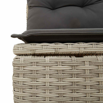 vidaXL Garten-Sofa mit Kissen Hellgrau Poly-Rattan