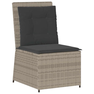 vidaXL Garten-Sofa mit Kissen Hellgrau Poly-Rattan