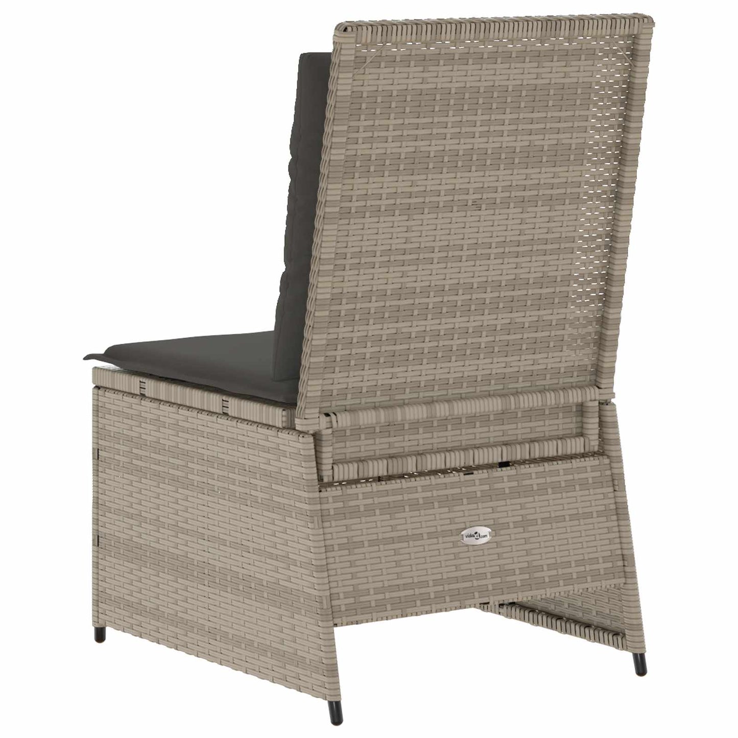 vidaXL Garten-Sofa mit Kissen Hellgrau Poly-Rattan