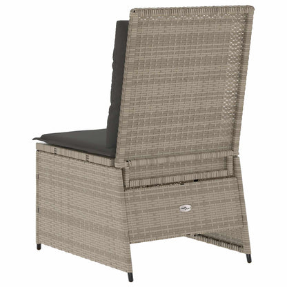 vidaXL Garten-Sofa mit Kissen Hellgrau Poly-Rattan