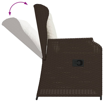 vidaXL Gartenbank 2 pcs Braun Poly-Rattan