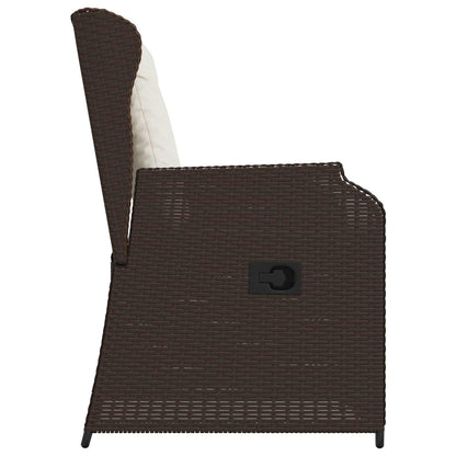 vidaXL Gartenbank 2 pcs Braun Poly-Rattan