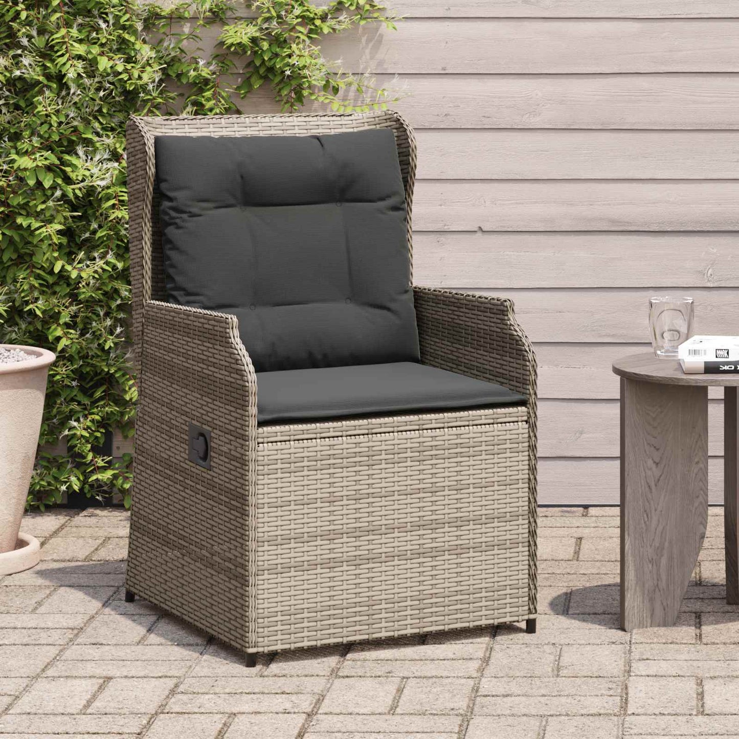 vidaXL Gartenbank 2 pcs Grau Poly-Rattan