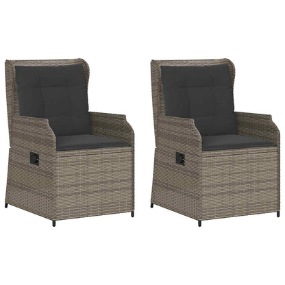 vidaXL Gartenbank 2 pcs Grau Poly-Rattan