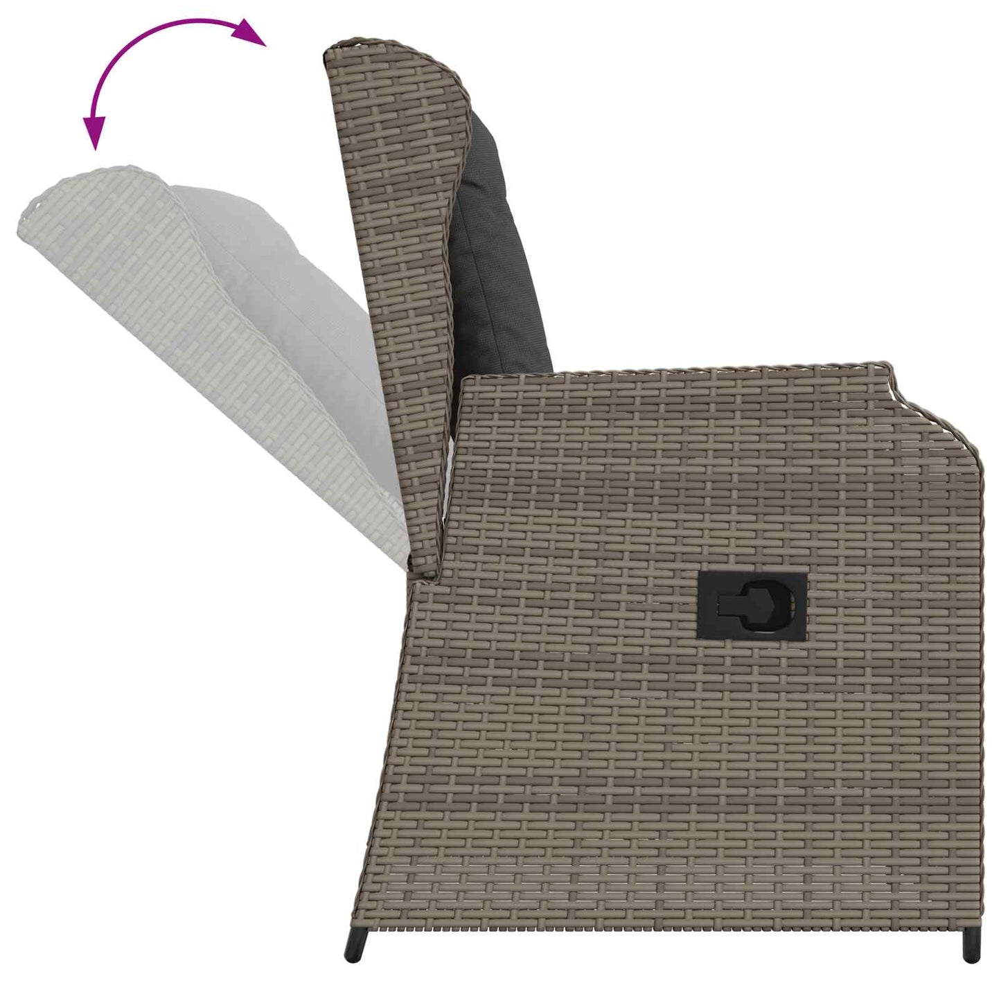 vidaXL Gartenbank 2 pcs Grau Poly-Rattan