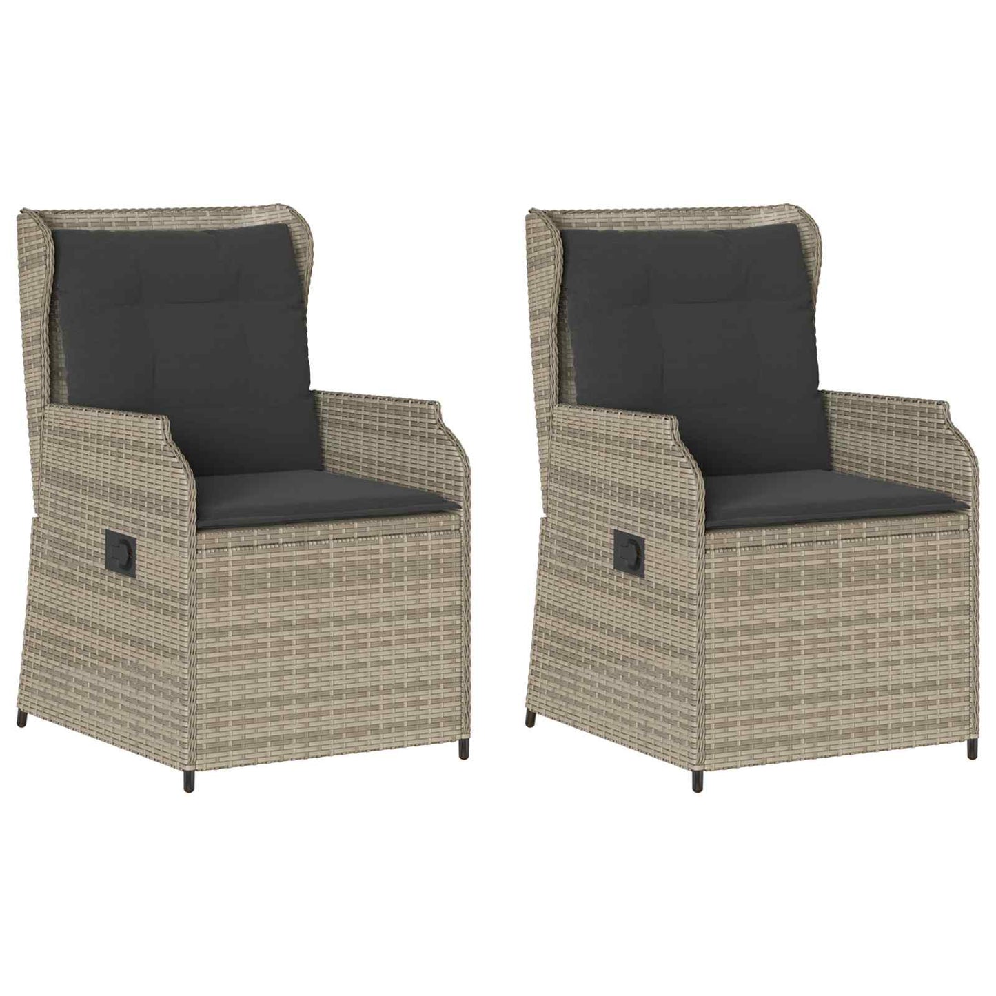 vidaXL Gartenbank 2 pcs Hellgrau Poly-Rattan