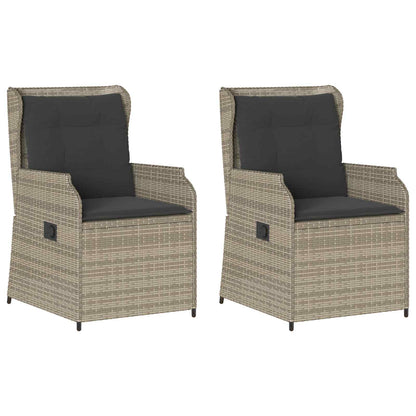 vidaXL Gartenbank 2 pcs Hellgrau Poly-Rattan