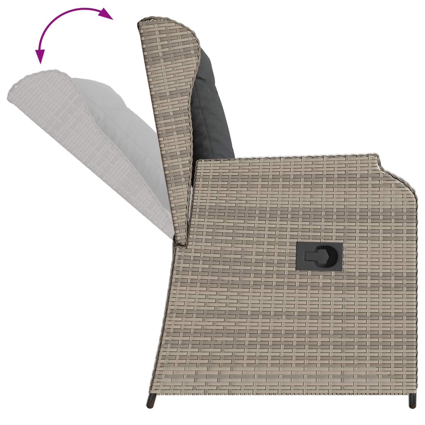 vidaXL Gartenbank 2 pcs Hellgrau Poly-Rattan