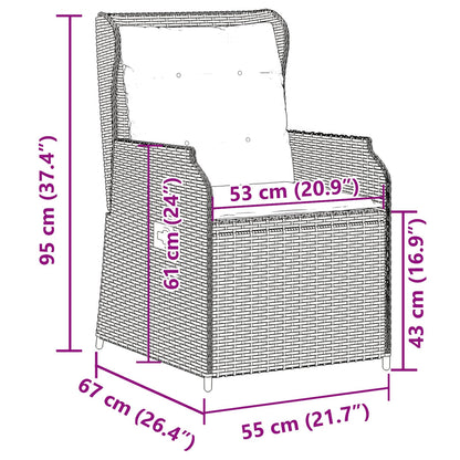 vidaXL Gartenbank 2 pcs Hellgrau Poly-Rattan