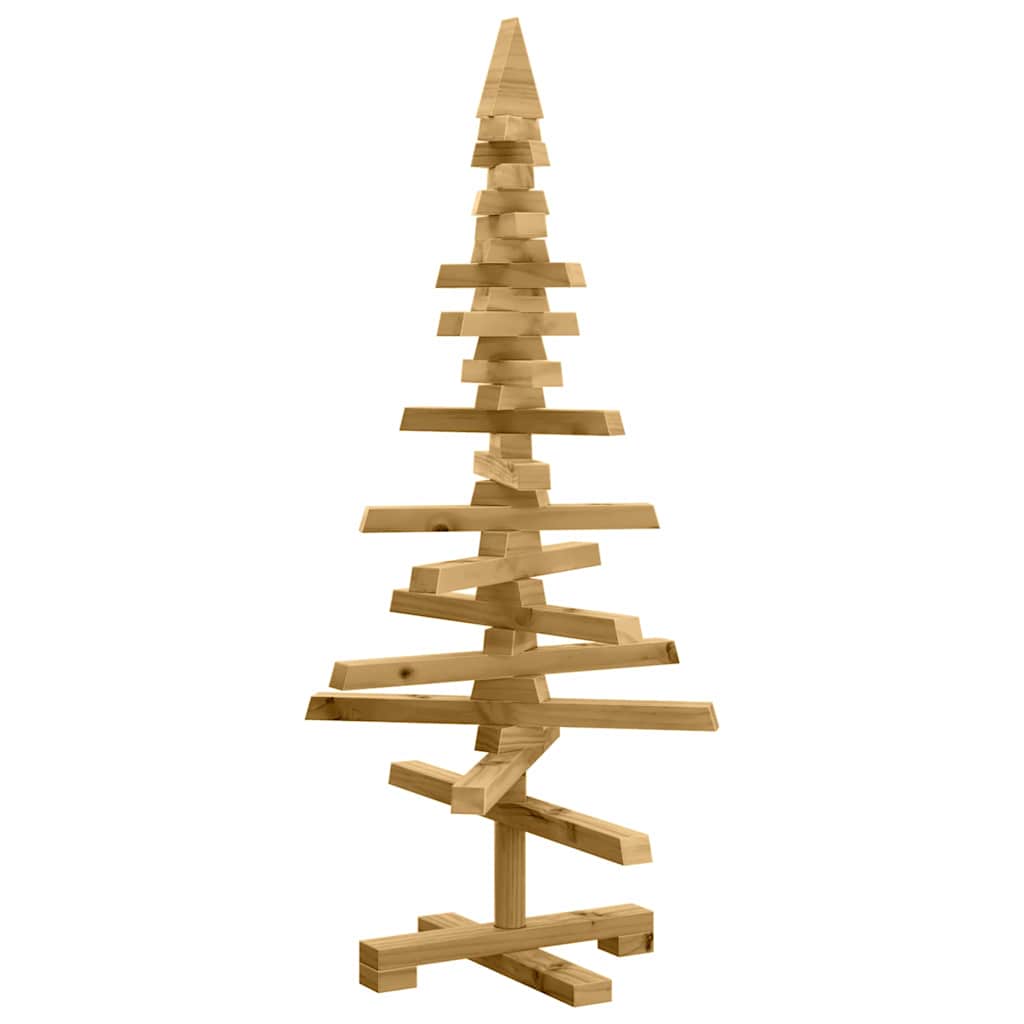 vidaXL Holz Weihnachtsbaum mit Ständer Braun 90 cm Massivholz Kiefer