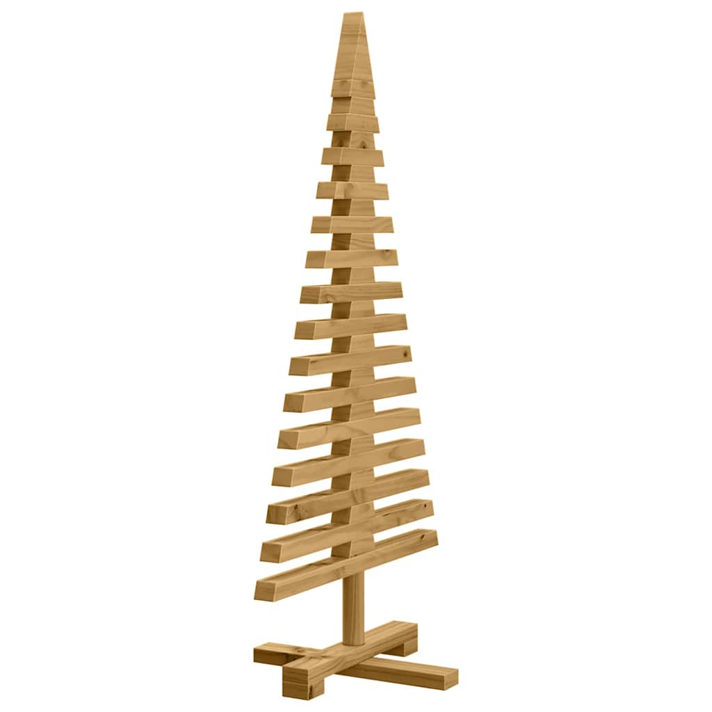 vidaXL Holz Weihnachtsbaum mit Ständer Braun 90 cm Massivholz Kiefer