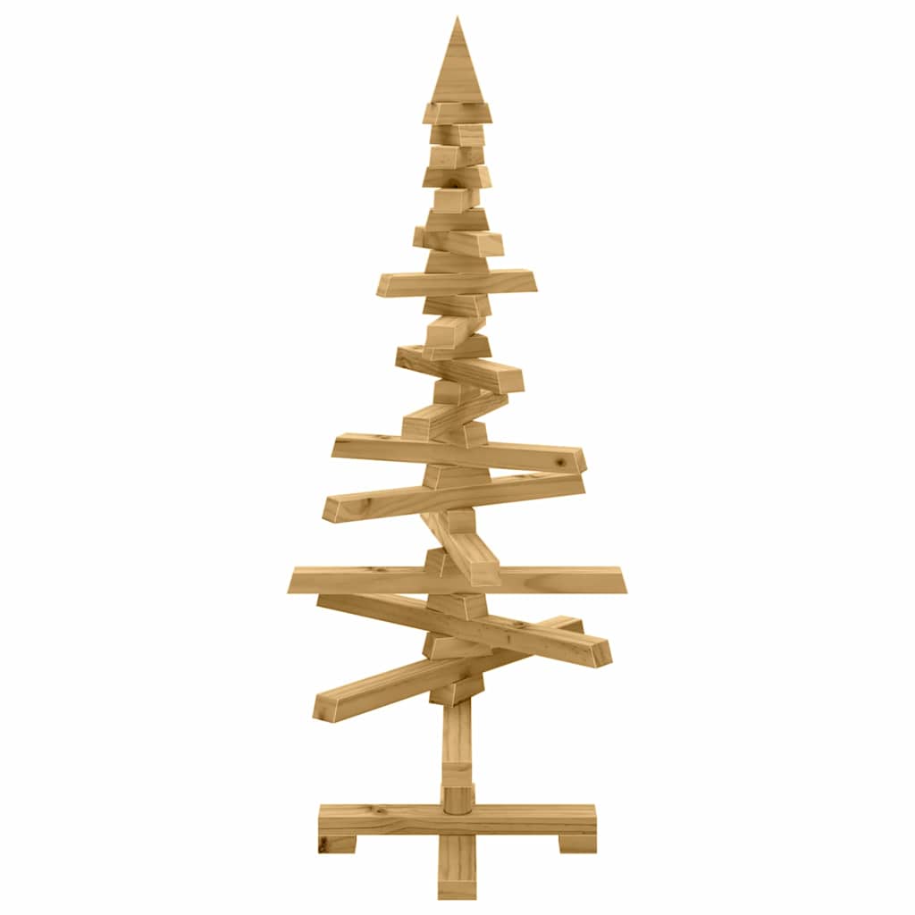 vidaXL Holz Weihnachtsbaum mit Ständer Braun 90 cm Massivholz Kiefer