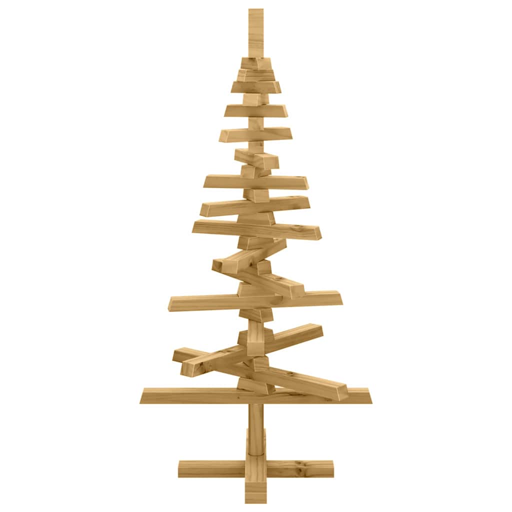 vidaXL Holz Weihnachtsbaum mit Ständer Braun 90 cm Massivholz Kiefer