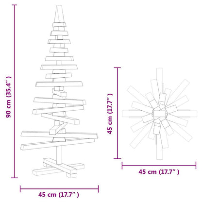 vidaXL Holz Weihnachtsbaum mit Ständer Braun 90 cm Massivholz Kiefer