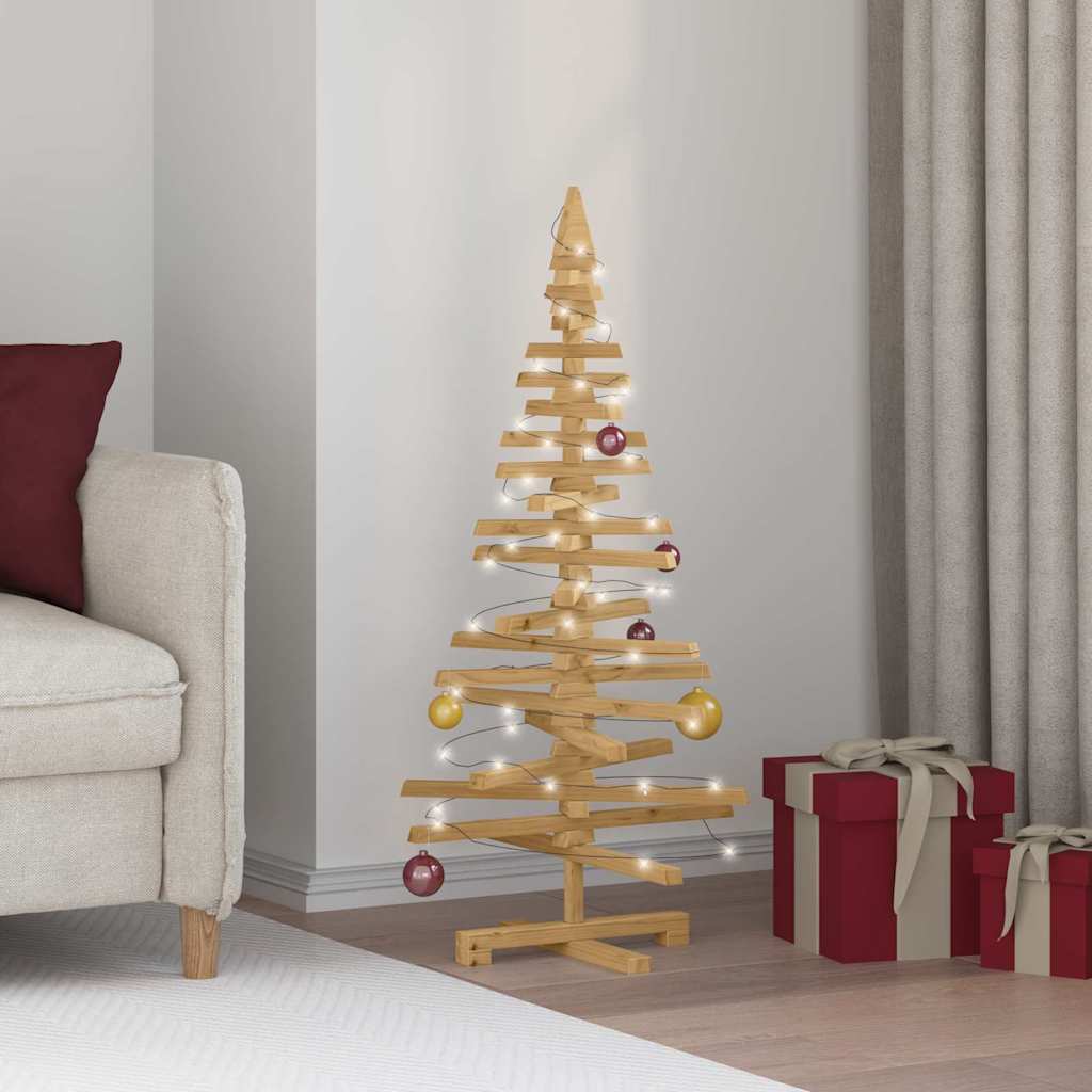 vidaXL Holz Weihnachtsbaum mit Ständer Braun 120 cm Massivholz Kiefer