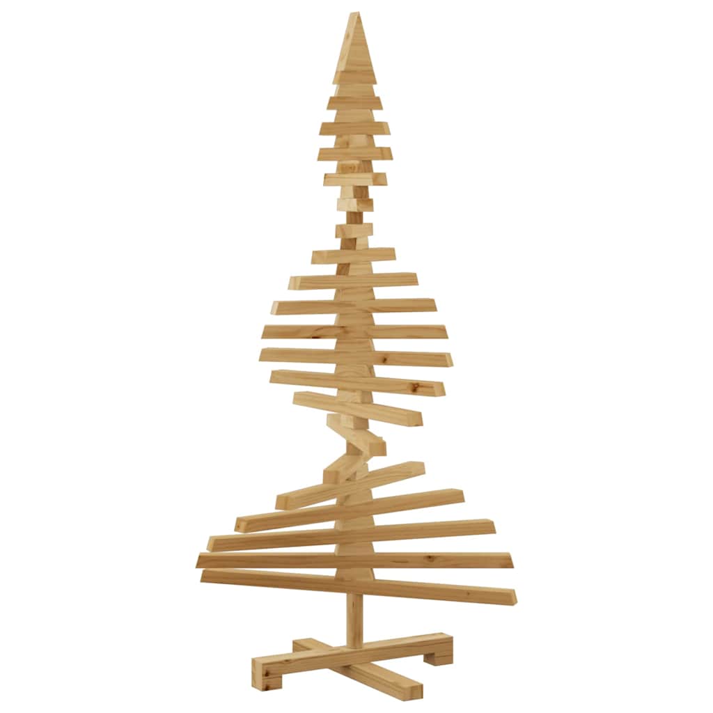 vidaXL Holz Weihnachtsbaum mit Ständer Braun 120 cm Massivholz Kiefer