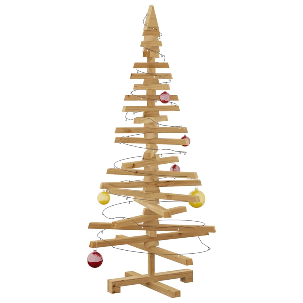 vidaXL Holz Weihnachtsbaum mit Ständer Braun 120 cm Massivholz Kiefer