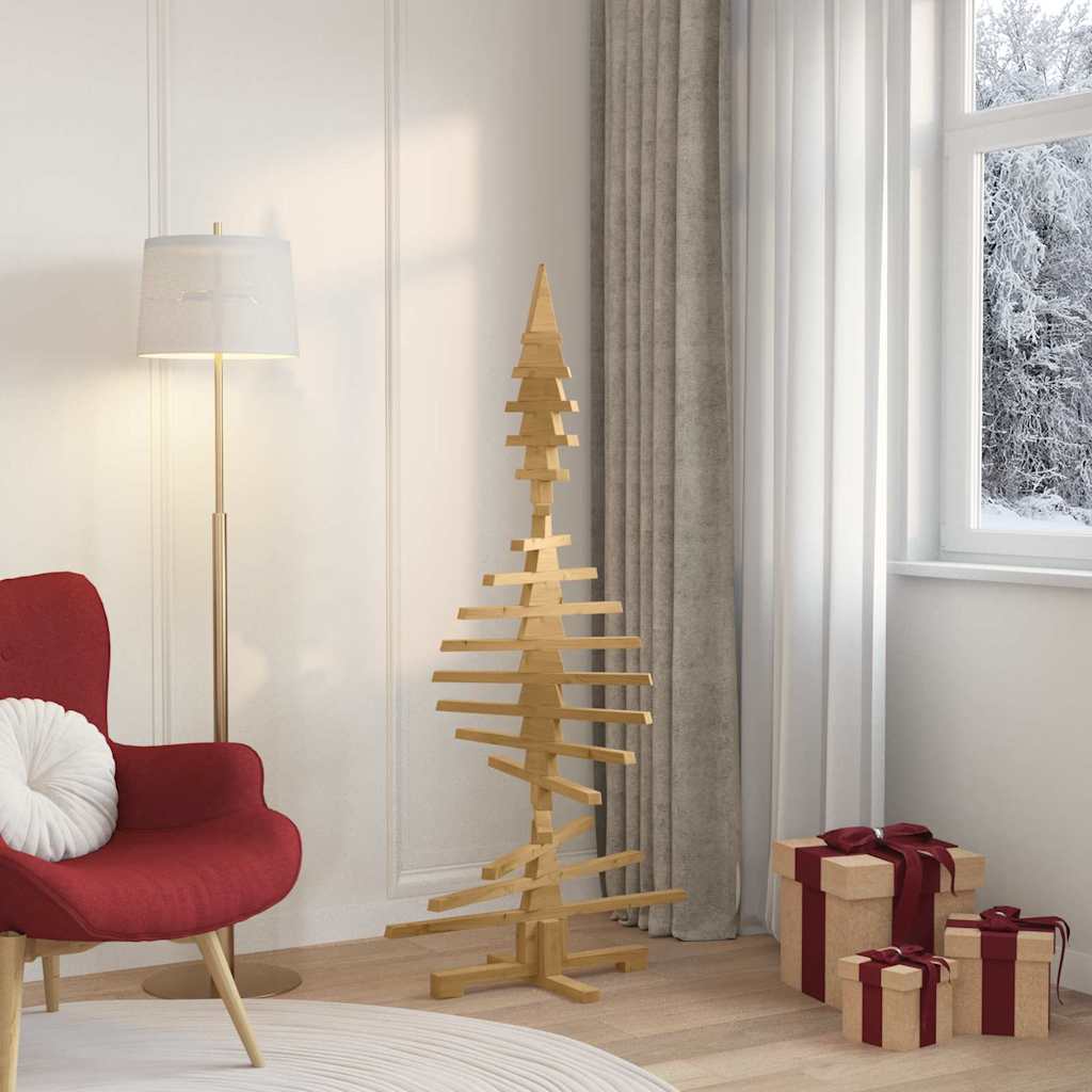 vidaXL Holz Weihnachtsbaum mit Ständer Braun 150 cm Massivholz Kiefer