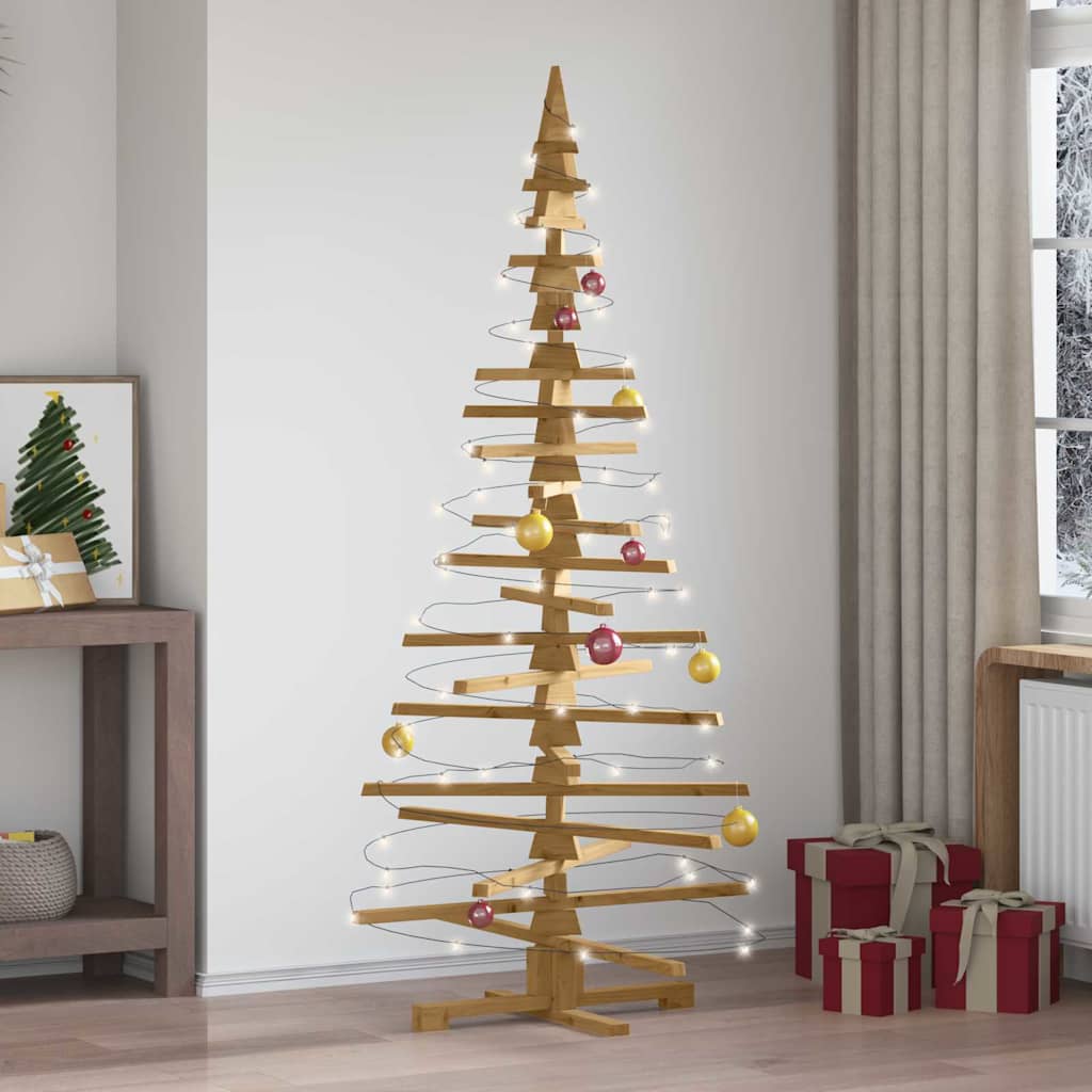 vidaXL Holz Weihnachtsbaum mit Ständer Braun 180 cm Massivholz Kiefer