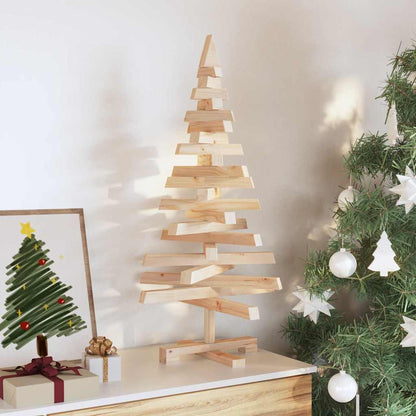 vidaXL Weihnachtsbäume mit Ständer Natur 90 cm Massivholz Kiefer