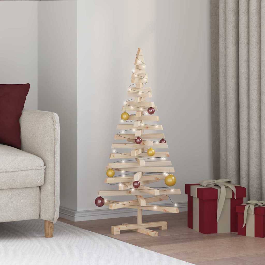 vidaXL Weihnachtsbäume mit Ständer Natur 120 cm Massivholz Kiefer