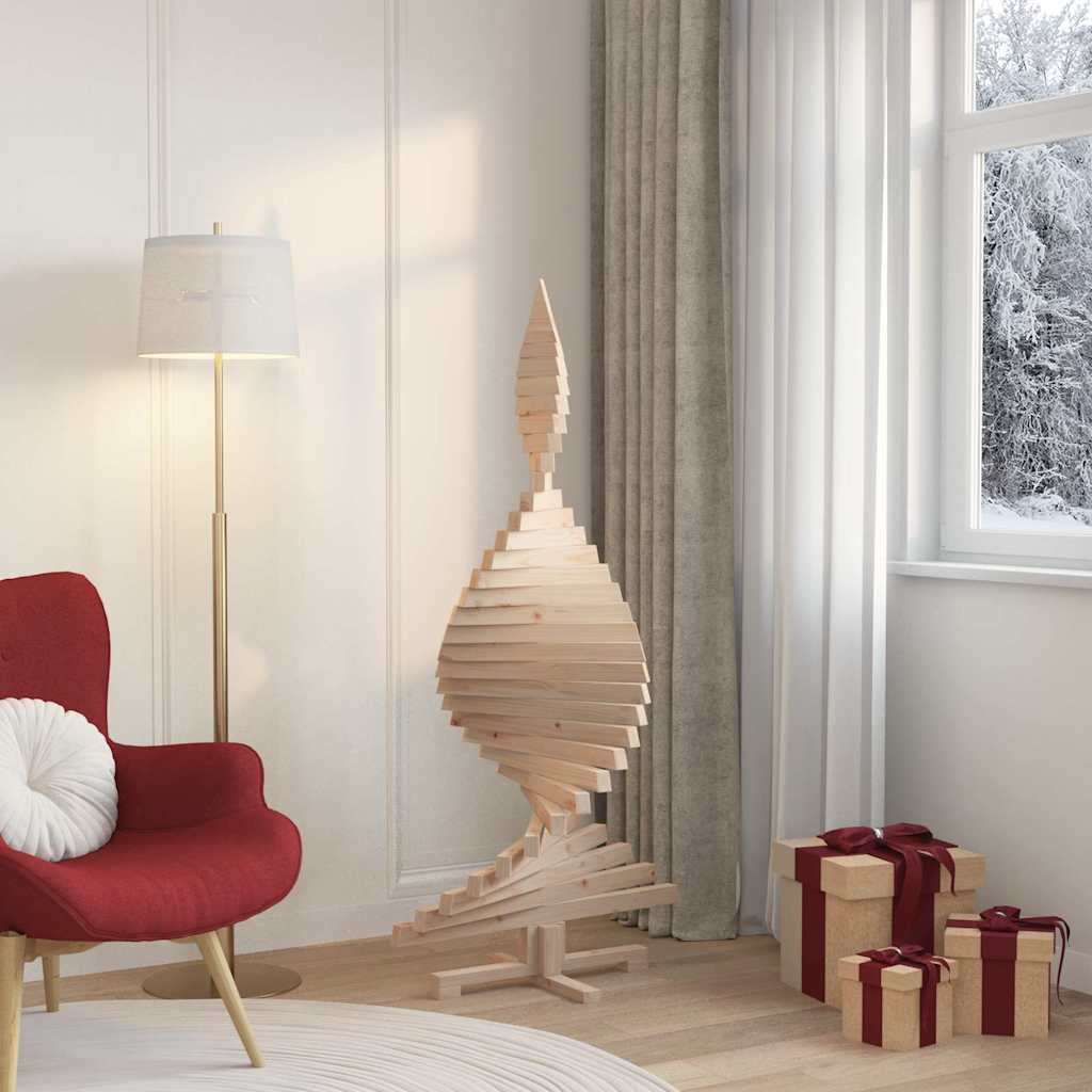 vidaXL Weihnachtsbäume mit Ständer Natur 150 cm Massivholz Kiefer