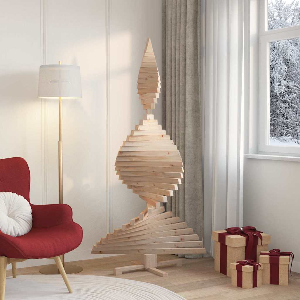 vidaXL Weihnachtsbäume mit Ständer Natur 180 cm Massivholz Kiefer