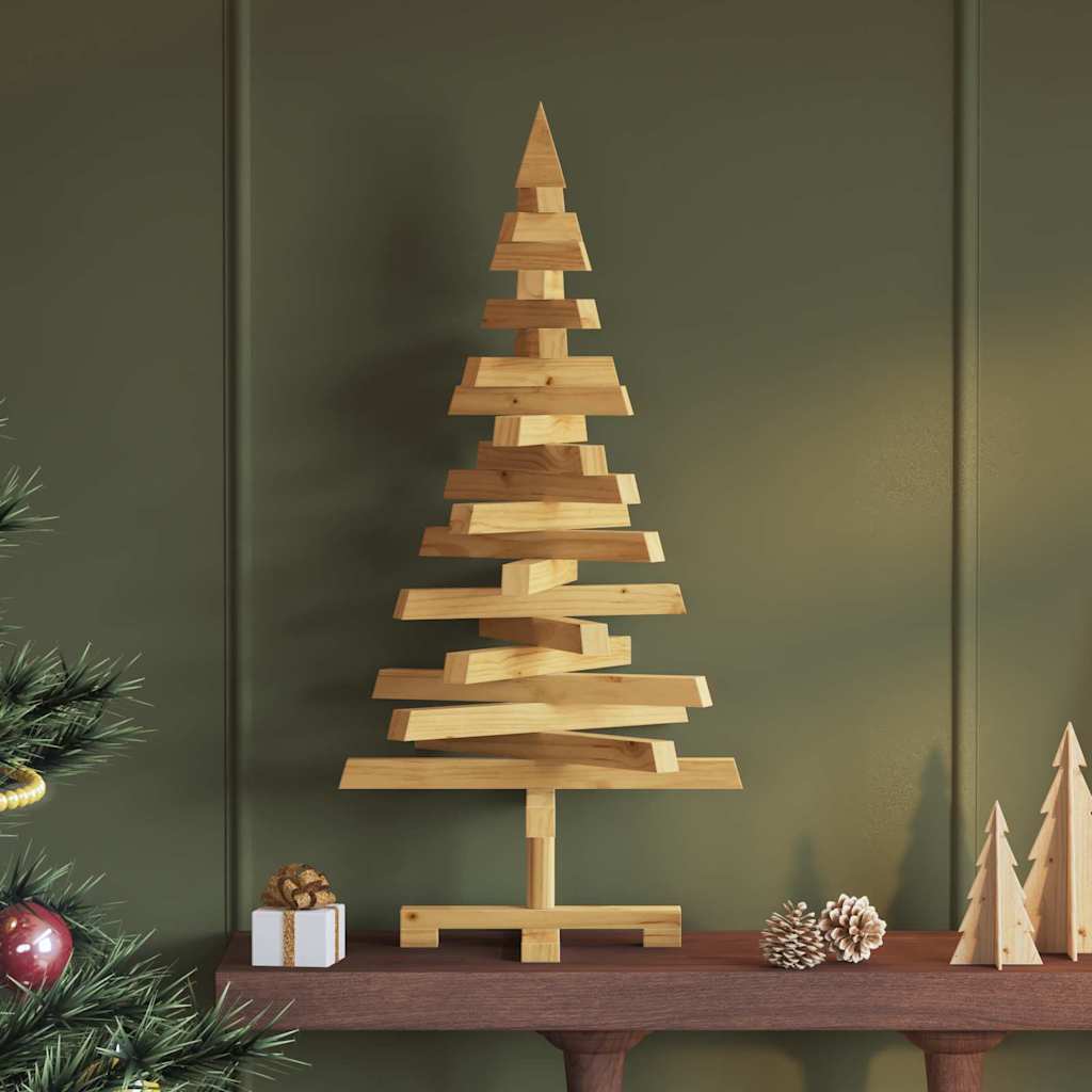 vidaXL Weihnachtsbäume mit Ständer Braun 90 cm Massivholz Kiefer
