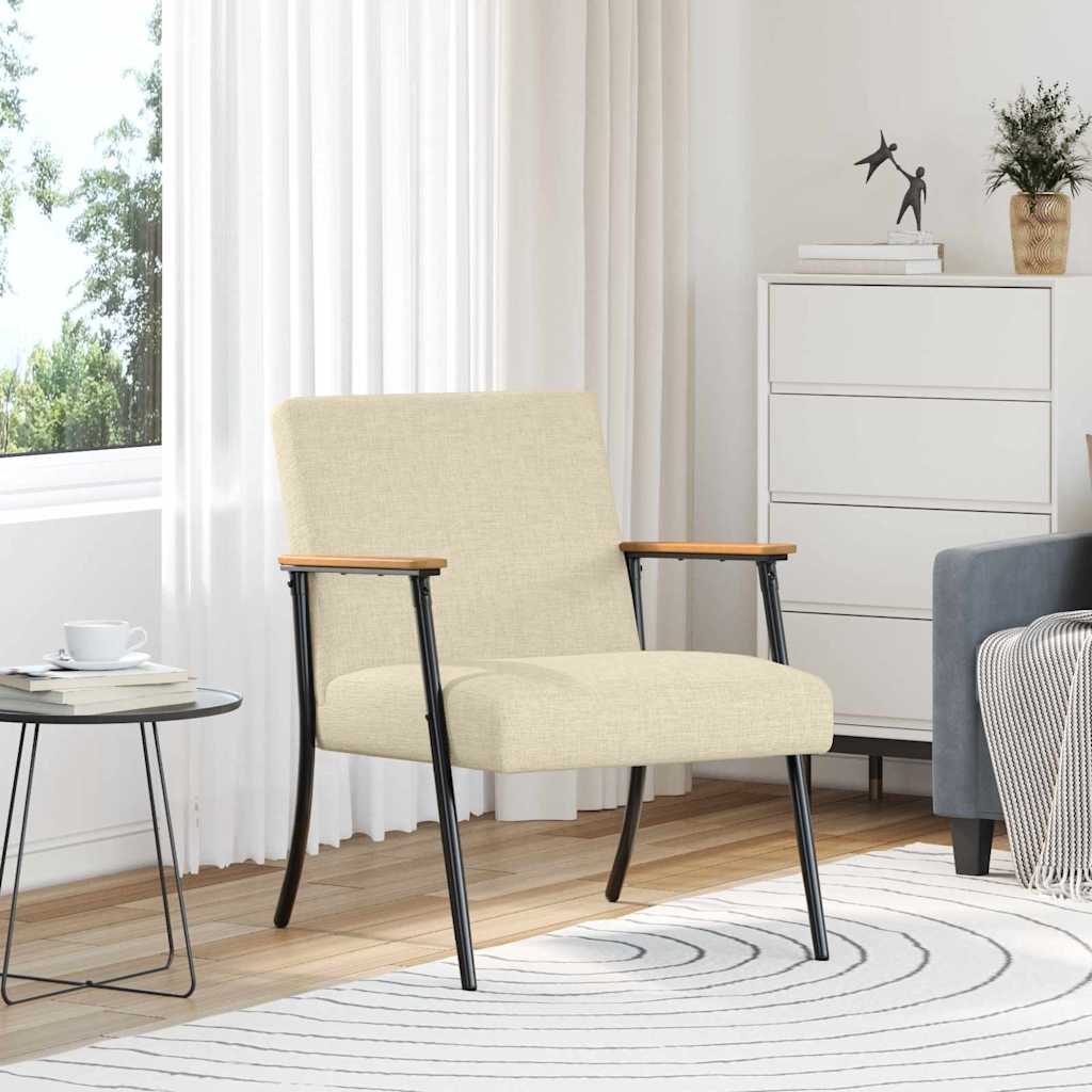 vidaXL Sessel Creme 59 x 75 x 78 cm Stoff