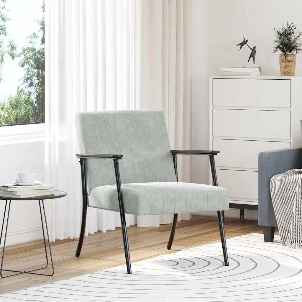 vidaXL Sessel Hellgrau 59 x 75 x 78 cm Samt