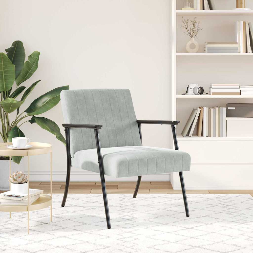 vidaXL Sessel Hellgrau 59 x 75 x 78 cm Samt