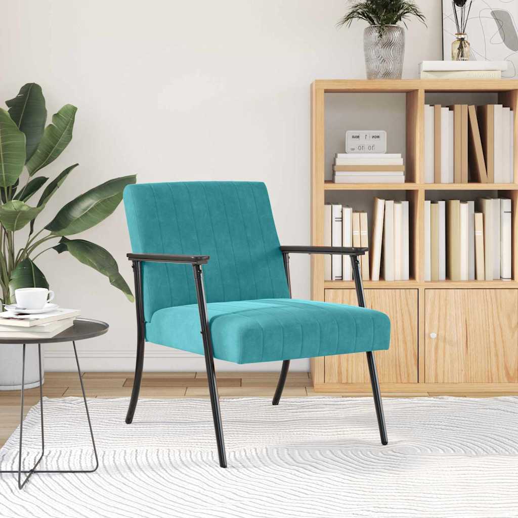 vidaXL Sessel Türkis 59 x 75 x 78 cm Samt