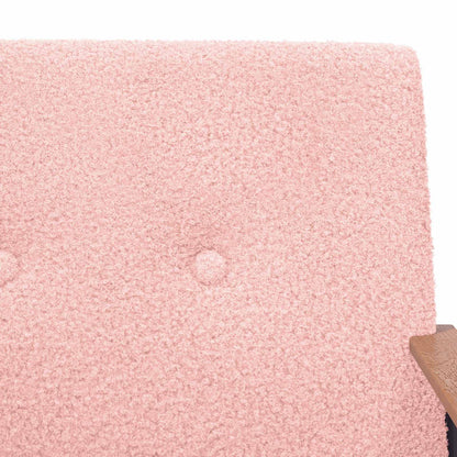 Sessel Rosa 59 x 75 x 78 cm Lockiger wollähnlicher Stoff