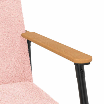 Sessel Rosa 59 x 75 x 78 cm Lockiger wollähnlicher Stoff