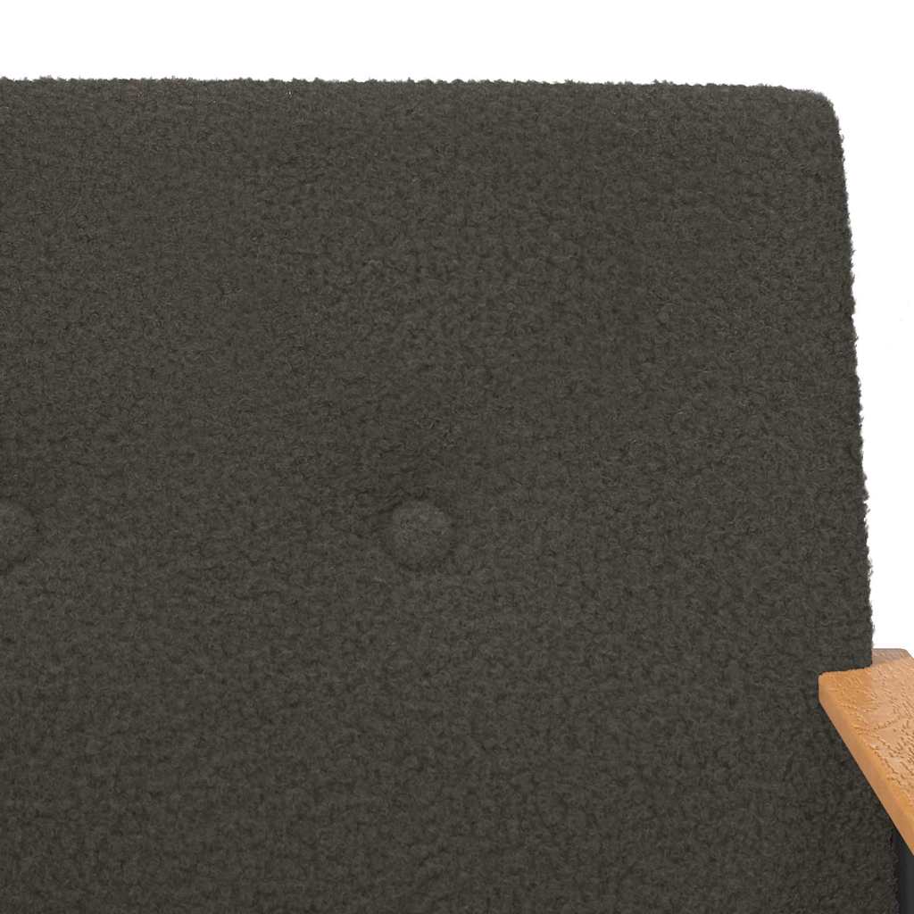 vidaXL Sessel Dunkelgrau 59 x 75 x 78 cm Lockiger wollähnlicher Stoff