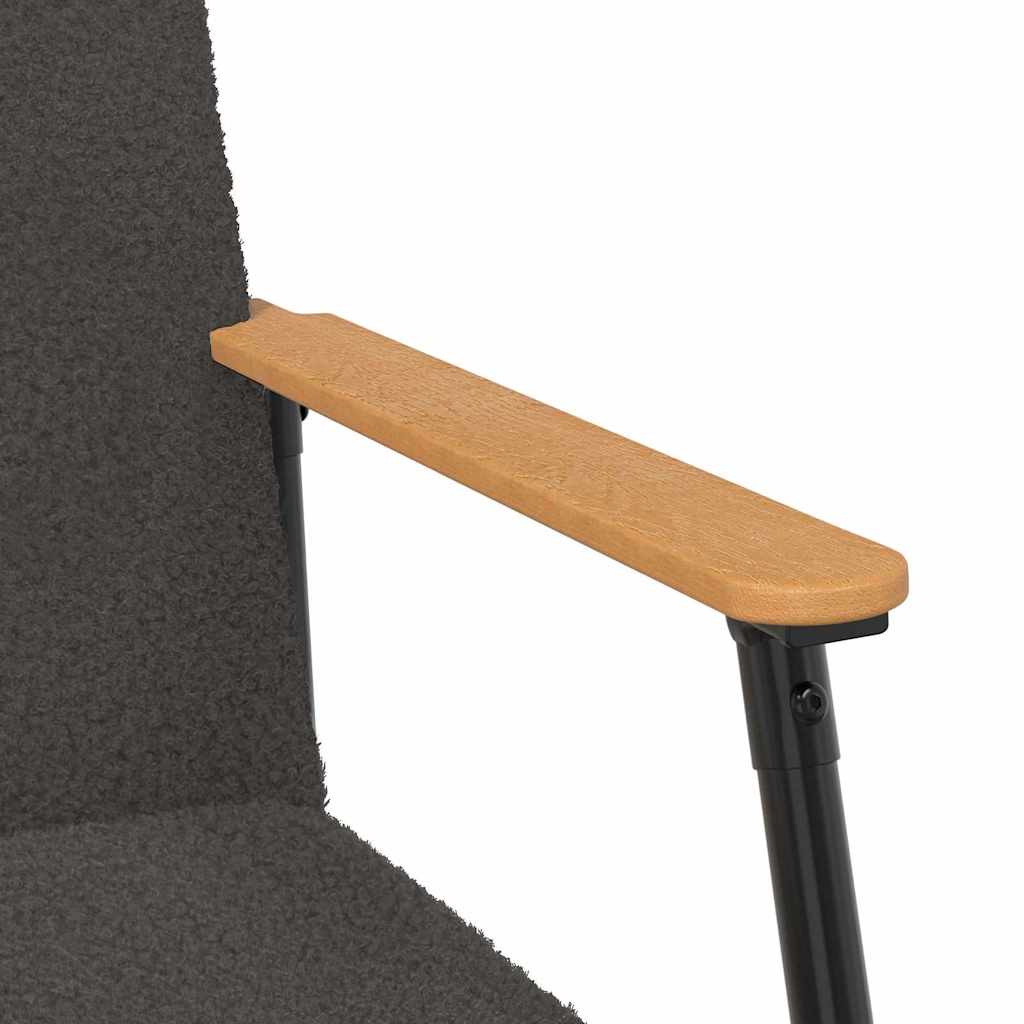 vidaXL Sessel Dunkelgrau 59 x 75 x 78 cm Lockiger wollähnlicher Stoff