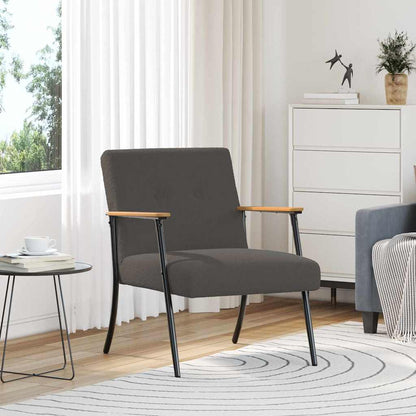 vidaXL Sessel Dunkelgrau 59 x 75 x 78 cm Lockiger wollähnlicher Stoff