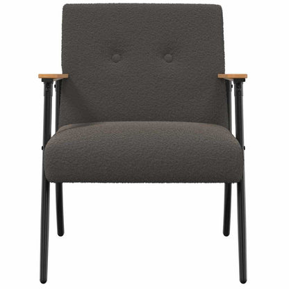 vidaXL Sessel Dunkelgrau 59 x 75 x 78 cm Lockiger wollähnlicher Stoff