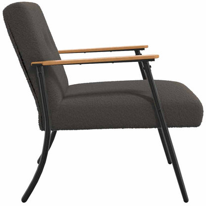 vidaXL Sessel Dunkelgrau 59 x 75 x 78 cm Lockiger wollähnlicher Stoff