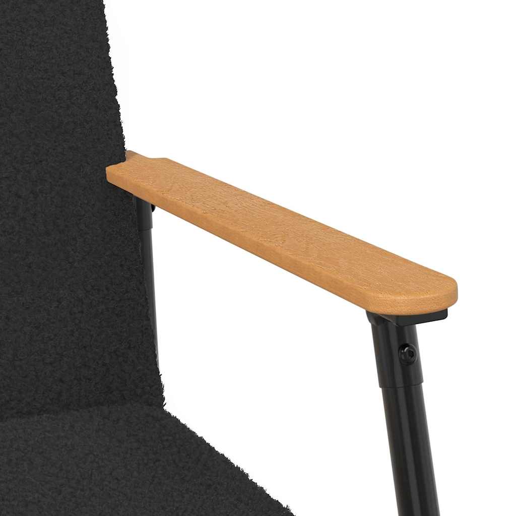 vidaXL Sessel Schwarz 59 x 75 x 78 cm Lockiger wollähnlicher Stoff