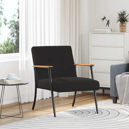 vidaXL Sessel Schwarz 59 x 75 x 78 cm Lockiger wollähnlicher Stoff