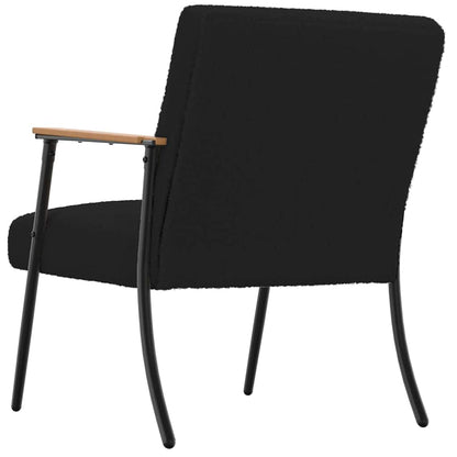vidaXL Sessel Schwarz 59 x 75 x 78 cm Lockiger wollähnlicher Stoff