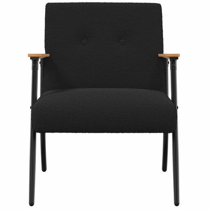 vidaXL Sessel Schwarz 59 x 75 x 78 cm Lockiger wollähnlicher Stoff