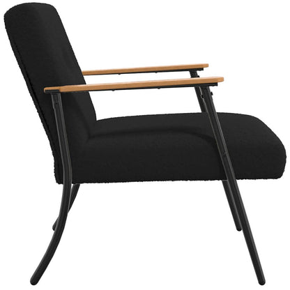 vidaXL Sessel Schwarz 59 x 75 x 78 cm Lockiger wollähnlicher Stoff
