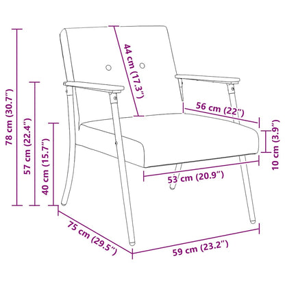 vidaXL Sessel Schwarz 59 x 75 x 78 cm Lockiger wollähnlicher Stoff