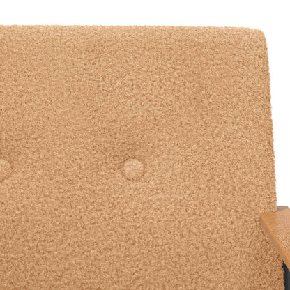 vidaXL Sessel Beige 59 x 75 x 78 cm Lockiger wollähnlicher Stoff