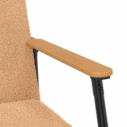 vidaXL Sessel Beige 59 x 75 x 78 cm Lockiger wollähnlicher Stoff