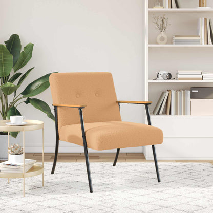 vidaXL Sessel Beige 59 x 75 x 78 cm Lockiger wollähnlicher Stoff