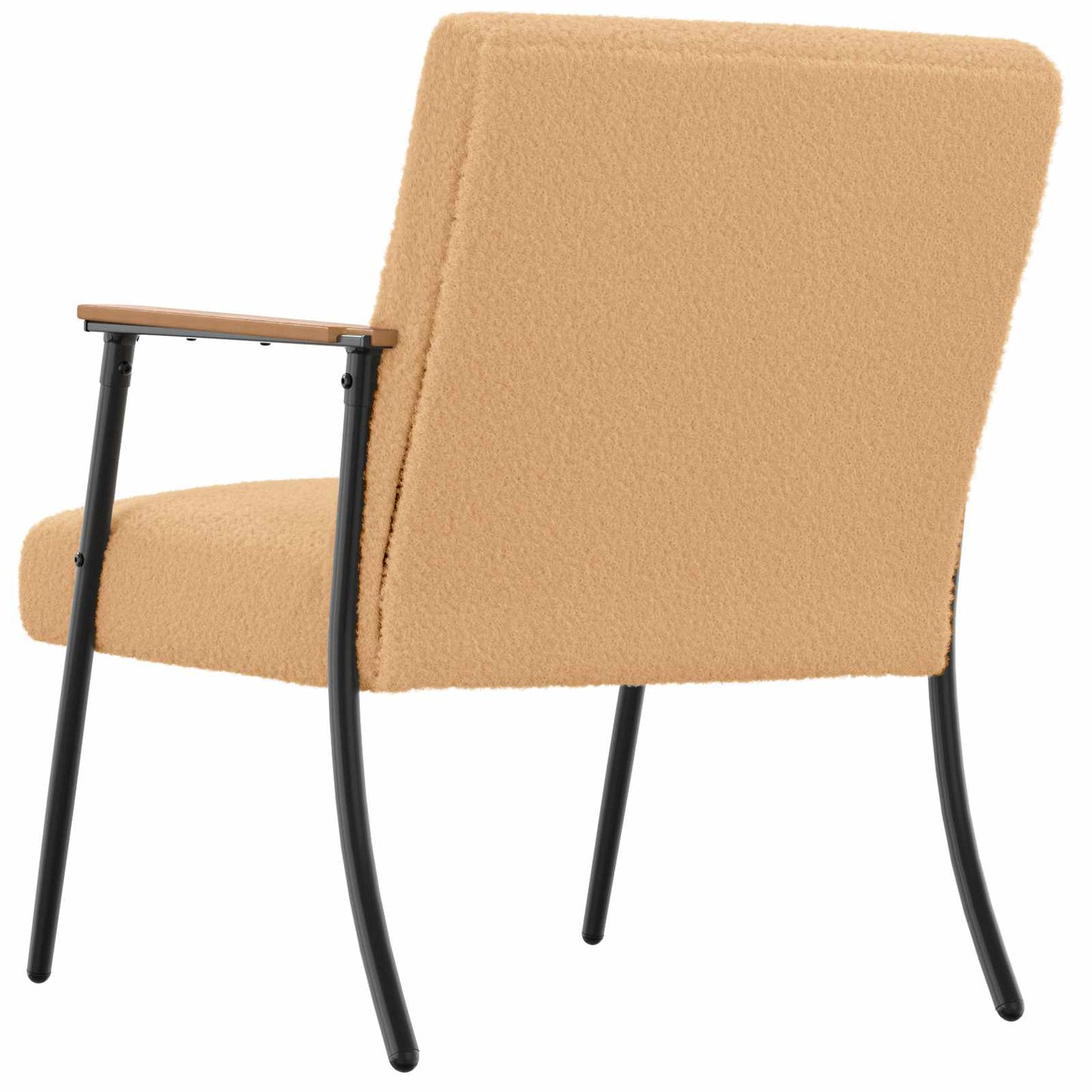 vidaXL Sessel Beige 59 x 75 x 78 cm Lockiger wollähnlicher Stoff